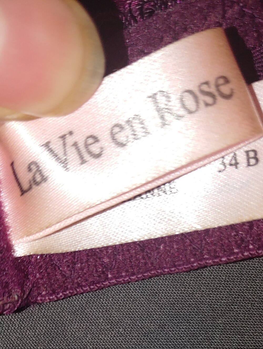 La Vie en Rose Lightly Lined Blue and Plum Bra with Periwinkle Floral Lace - Picture 7 of 8